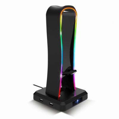 New bee Support Casque RGB Gamer avec 2 Ports Type-c et USB