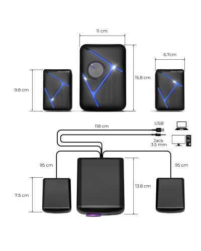 SOUNDPHONIC RGB 11W RMS BLUETOOTH