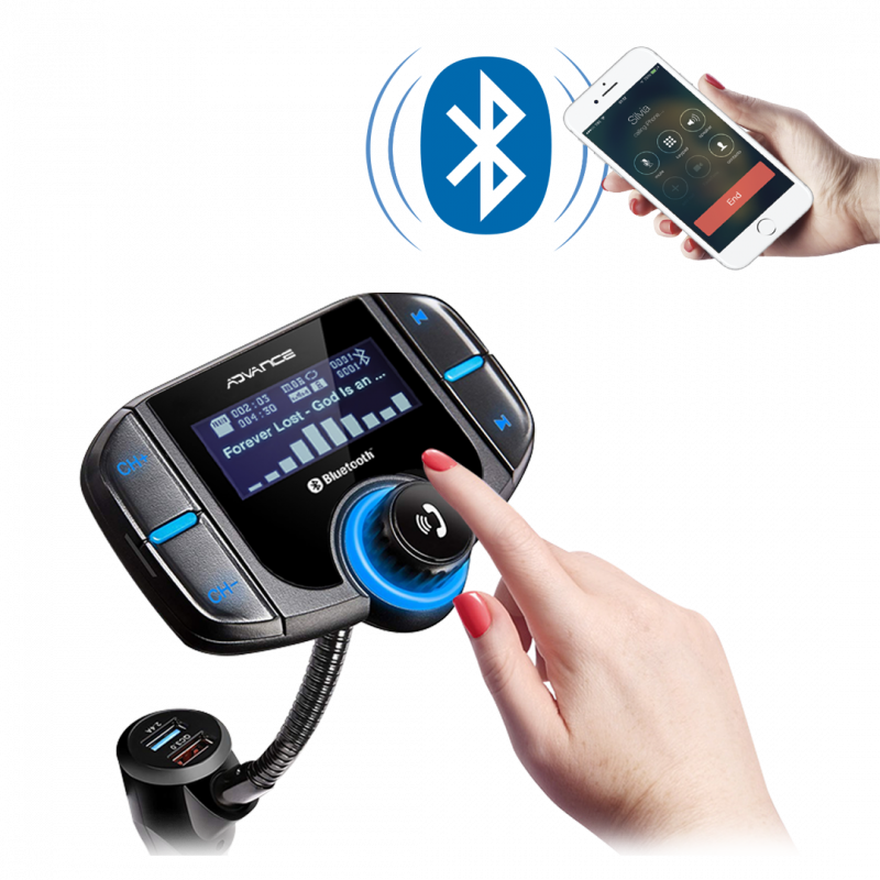Bluetooth voiture,transmetteur FM Bluetooth,kit voiture Bluetooth avancé  avec QC3.0 double ports USB,écran